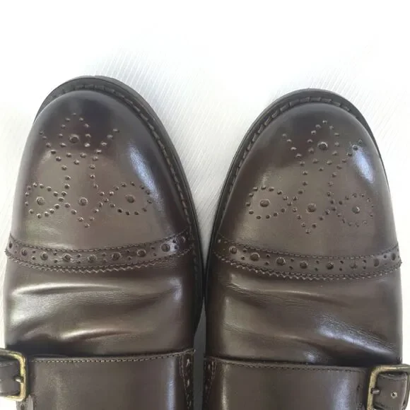 👞 Bruno Magli Alfanzo Shoes – Men's 11M – Dark Brown Monk Strap – Italy Leather - Picture 10 of 11